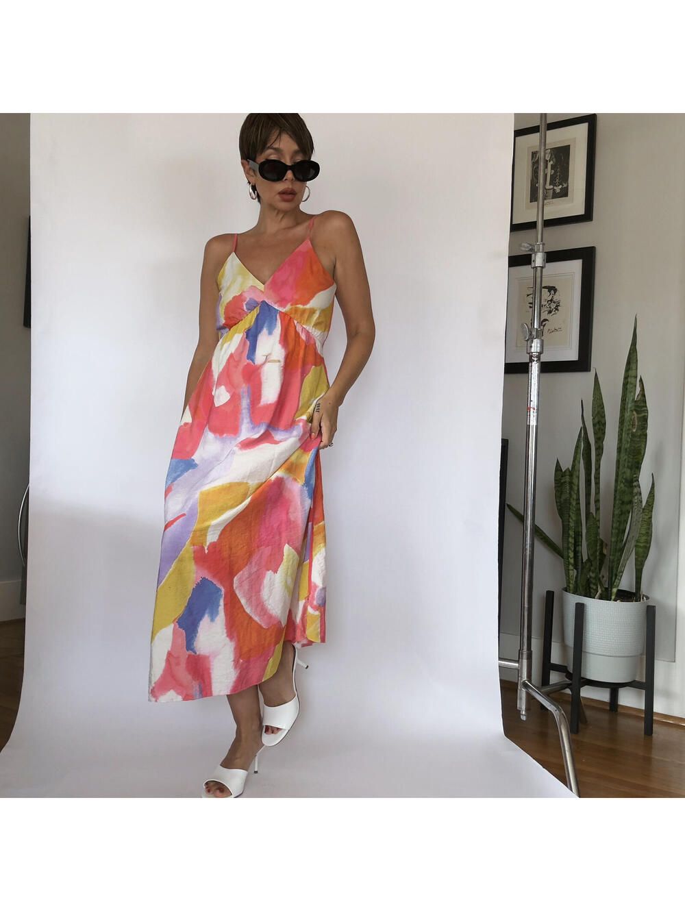 Y2K Cotton Multicolor Maxi Dress